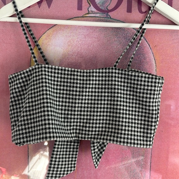 UO GINGHAM TIE BRA TOP - Picture 2 of 4